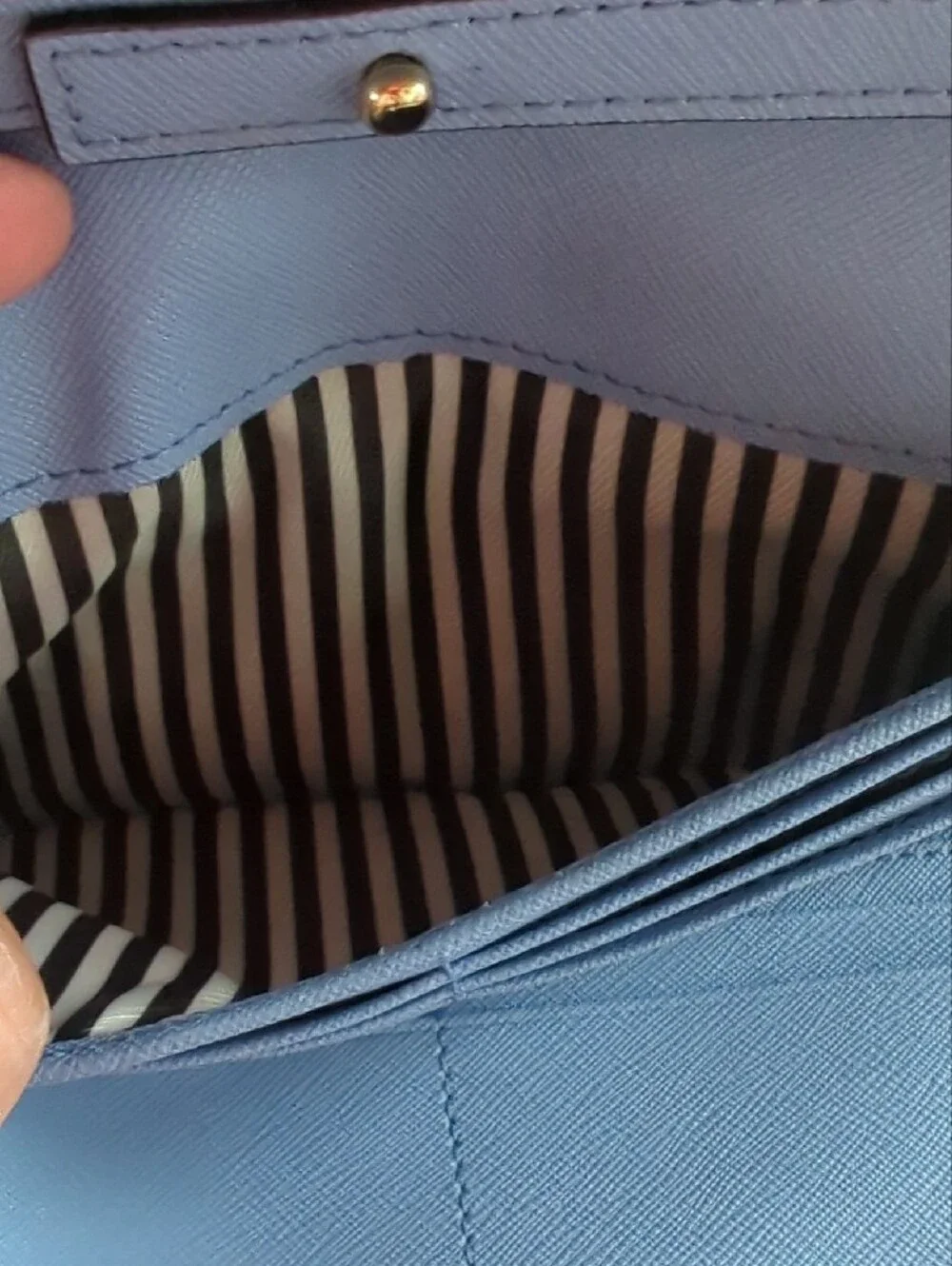 kate spade Blue Saffiano Leather Continental Wallet